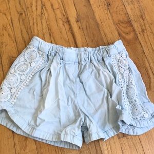 Light blue lacy shorts